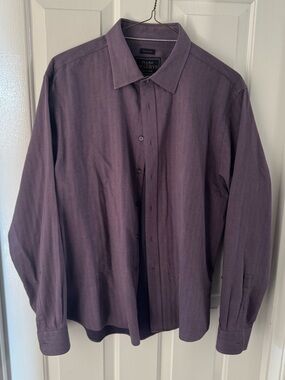 Mens Jos. A. Bank Purple Button-Up Dress Shirt Size XL